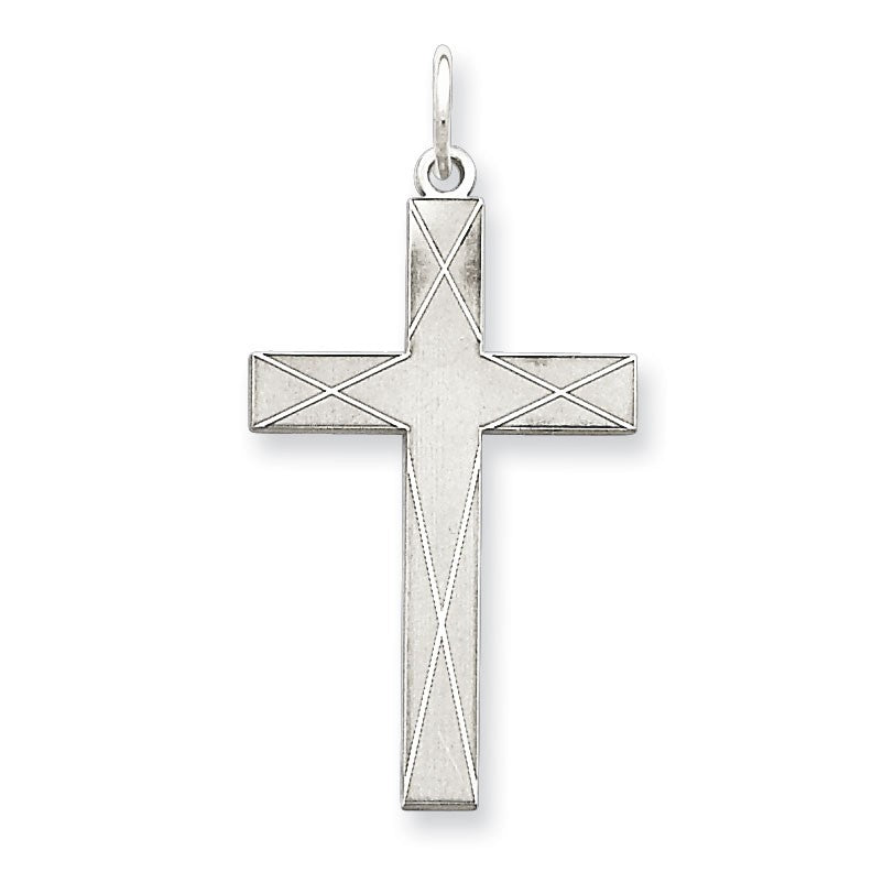 Sterling Silver Laser Designed Cross Pendant