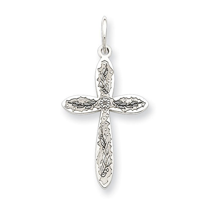 Sterling Silver Laser Designed Cross Pendant