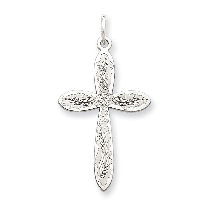 Sterling Silver Laser Designed Cross Pendant