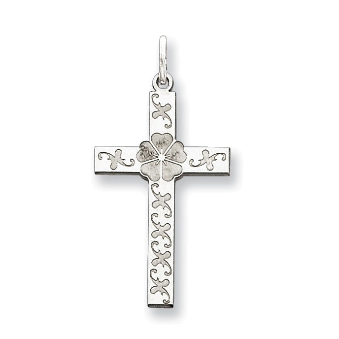 Sterling Silver Laser Designed Cross Pendant