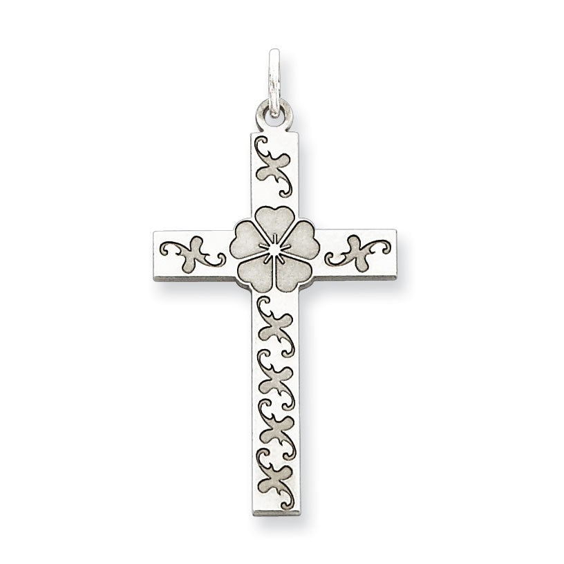 Sterling Silver Laser Designed Cross Pendant