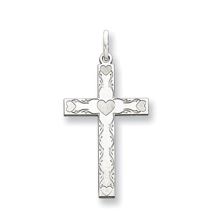 Sterling Silver Laser Designed Cross Pendant