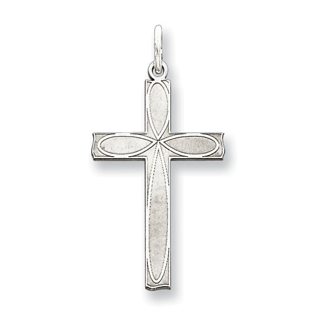 Sterling Silver Laser Designed Cross Pendant