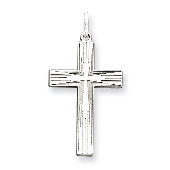 Sterling Silver Laser Designed Cross Pendant