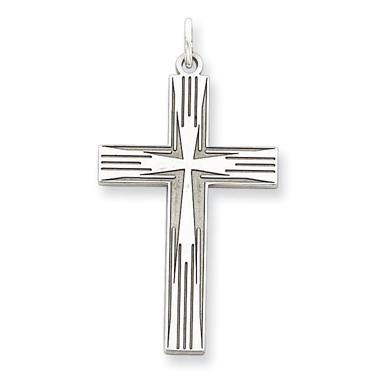 Sterling Silver Laser Designed Cross Pendant