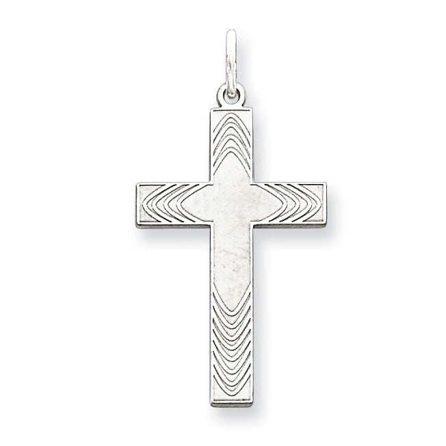 Sterling Silver Laser Designed Cross Pendant