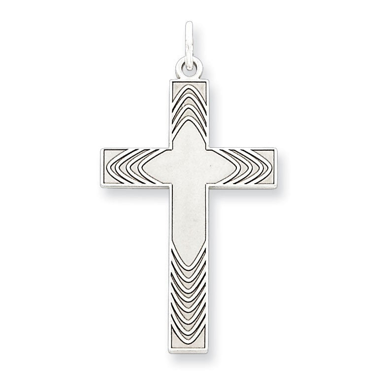 Sterling Silver Laser Designed Cross Pendant