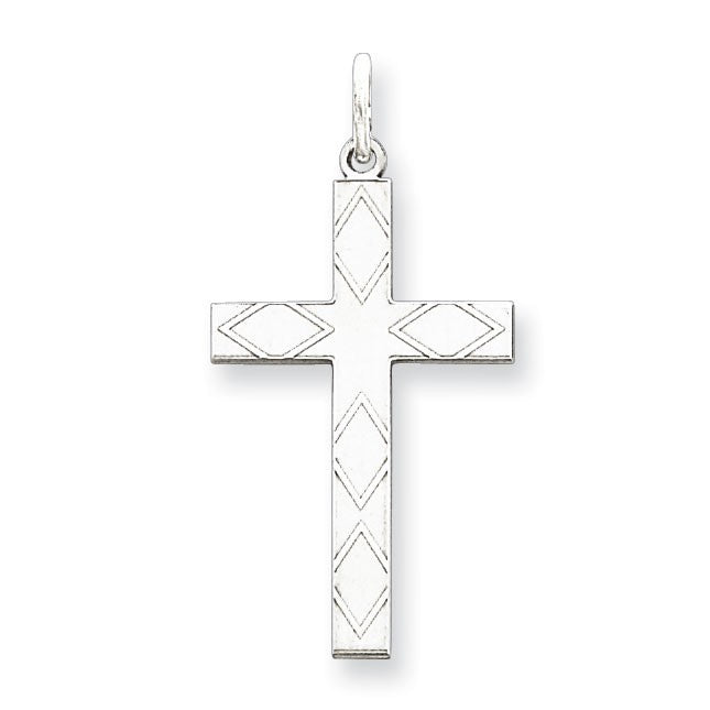 Sterling Silver Laser Designed Cross Pendant
