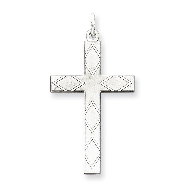 Sterling Silver Laser Designed Cross Pendant