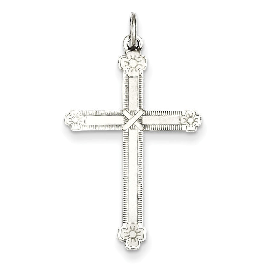 SS Laser Designed Cross Charm