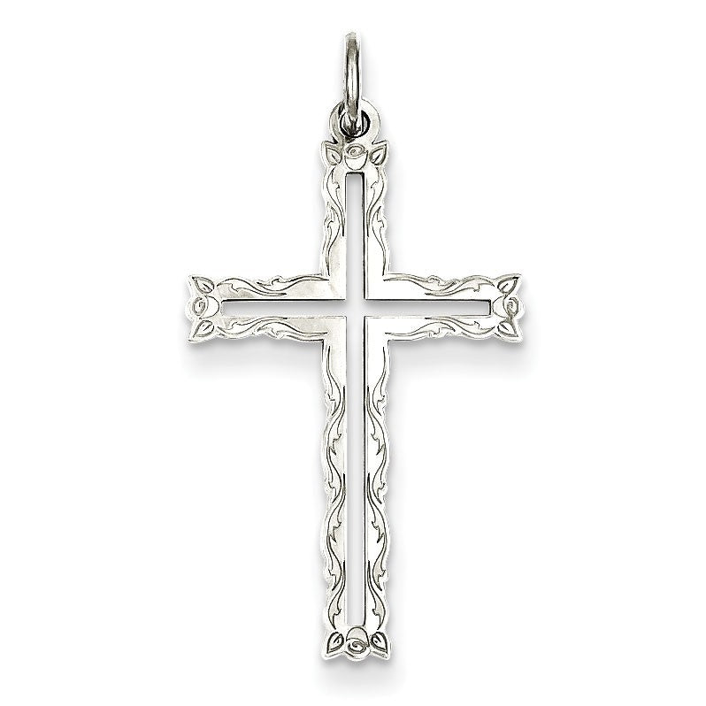 Sterling Silver Laser Designed Cross Pendant