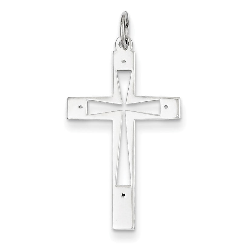 Sterling Silver Laser Designed Cross Pendant