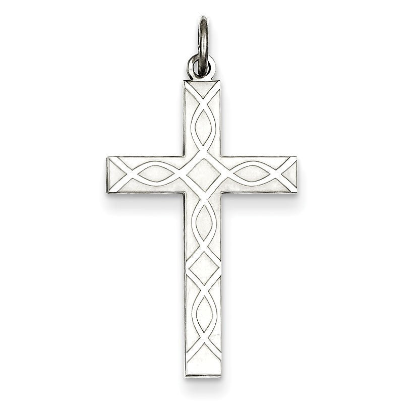 Sterling Silver Laser Designed Cross Pendant