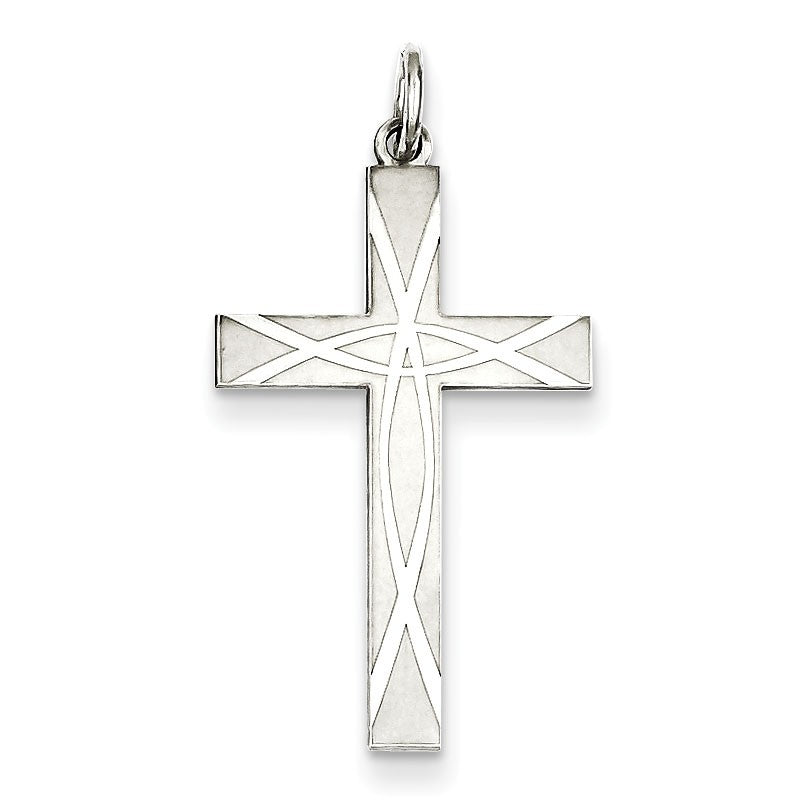 Sterling Silver Laser Designed Cross Pendant