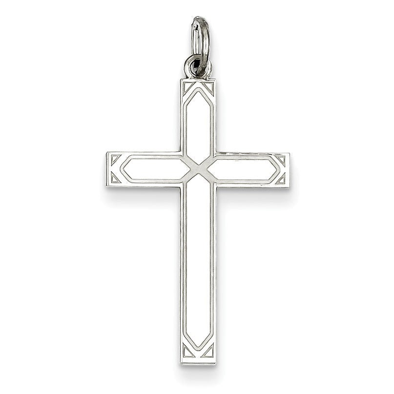 Sterling Silver Laser Designed Cross Pendant