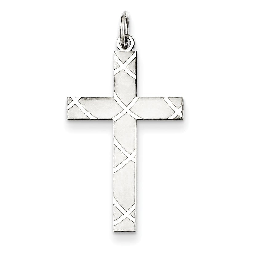 Sterling Silver Laser Designed Cross Pendant