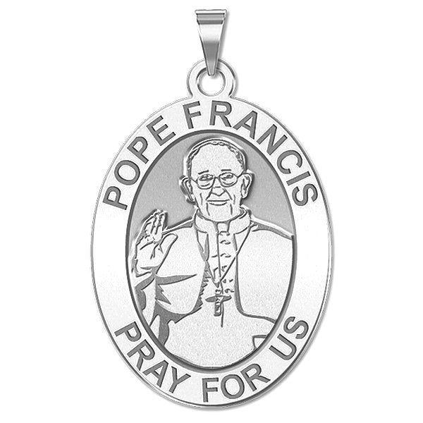 Pope Francis Medal Oval Laser Engraved