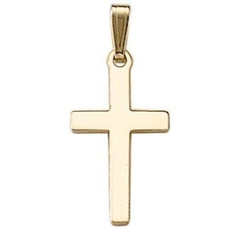 14K Yellow or White Gold Solid Cross Pendant